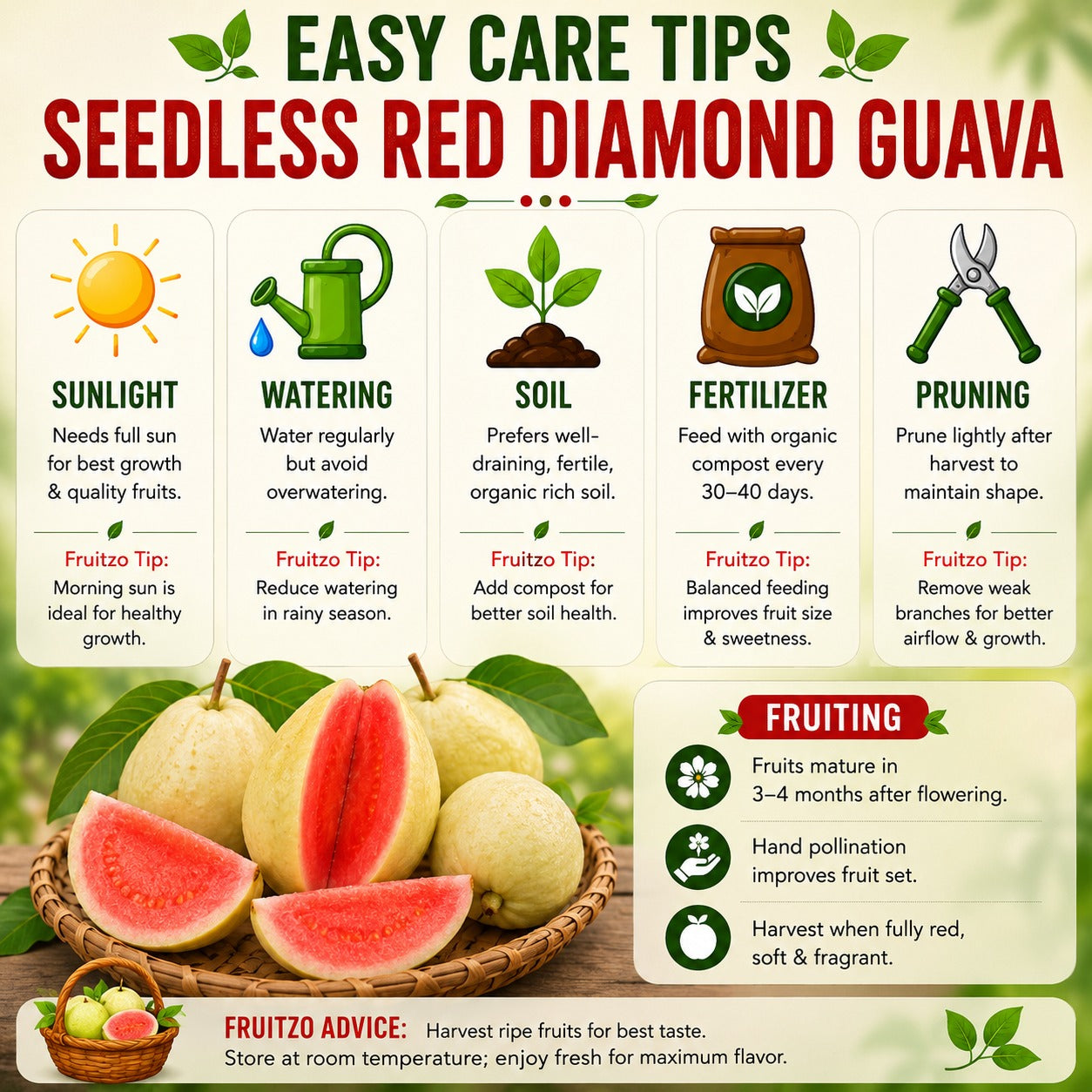 Seedless Red Diamond Guava Grafted Fruit Plant